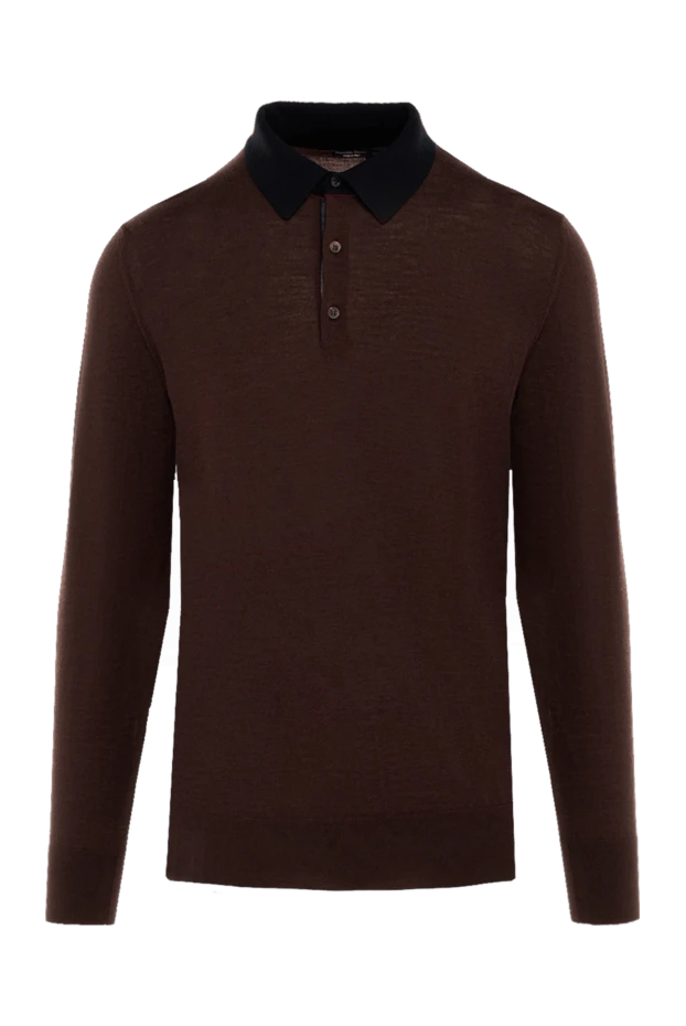 Massimo Sforza man wool, silk and cashmere long sleeve polo brown for men купить с ценами и фото 133491 - photo 1