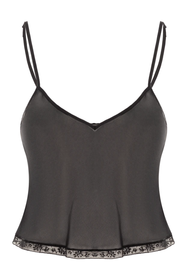 Үсті шілтерлі жеңіл қара шифон топ - фото 1