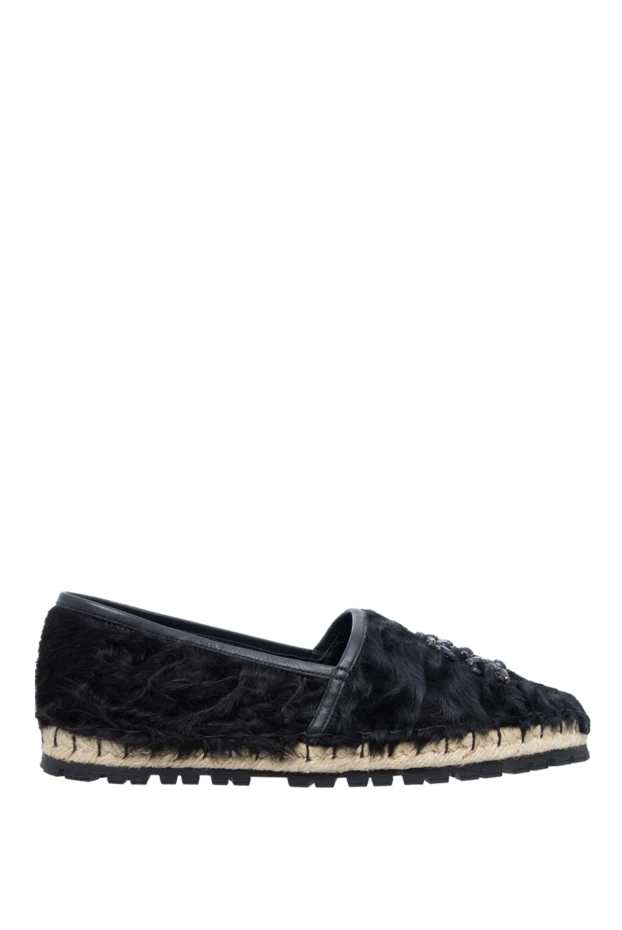 Ermanno Scervino woman black leather espadrilles for women купить с ценами и фото 133821 - photo 1