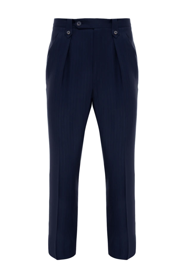 Corneliani man blue wool trousers for men купить с ценами и фото 133832 - photo 1