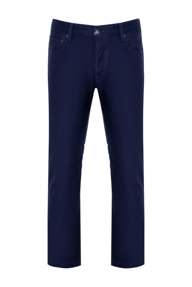 Corneliani man blue wool trousers for men купить с ценами и фото 133837 - photo 1