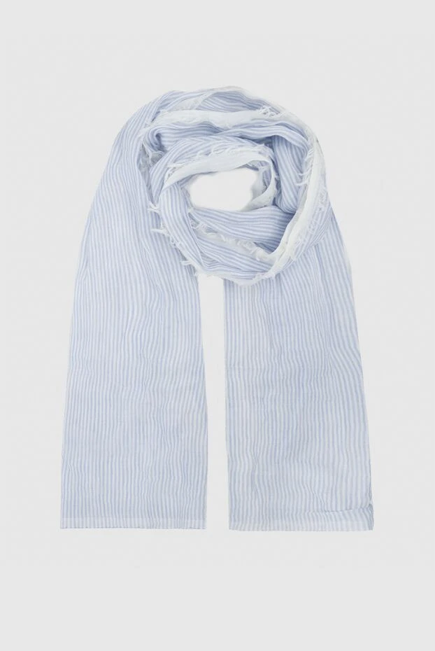 Corneliani man blue cotton and linen scarf for men купить с ценами и фото 133892 - photo 1