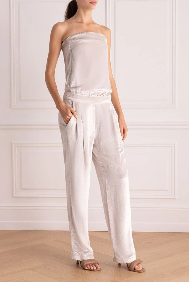 Brunello Cucinelli gray cotton jumpsuit for women 134000 - photo 3