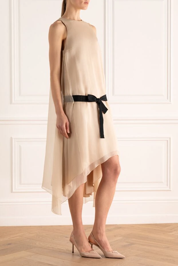 Brunello Cucinelli airy cotton dress with a belt and soft folds 134006 - photo 3