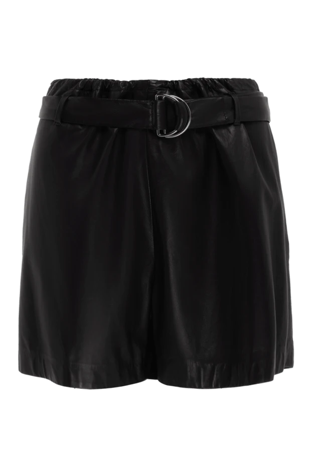 Brunello Cucinelli woman black leather shorts for women купить с ценами и фото 134040 - photo 1