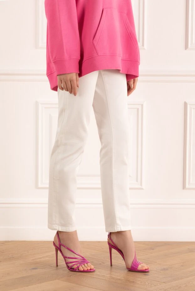 Brunello Cucinelli джинсы из хлопка белые женские 134070 - фото 3