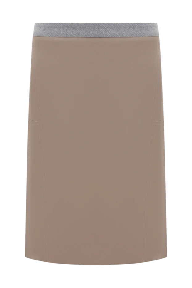 Brunello Cucinelli woman beige cotton skirt for women купить с ценами и фото 134116 - photo 1