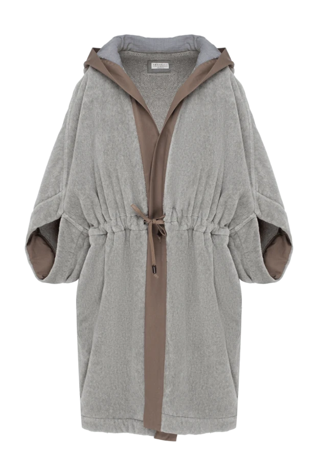 Brunello Cucinelli woman gray cotton dressing gown купить с ценами и фото 134140 - photo 1