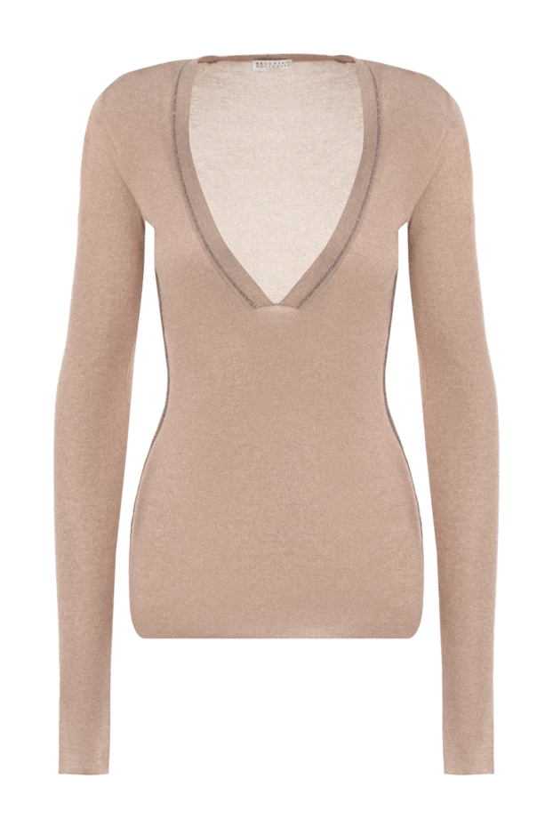 Brunello Cucinelli woman beige cotton blouse for women купить с ценами и фото 134227 - photo 1