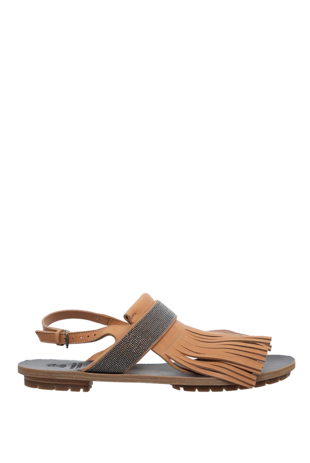 Brunello Cucinelli woman beige leather sandals for women купить с ценами и фото 134249 - photo 1