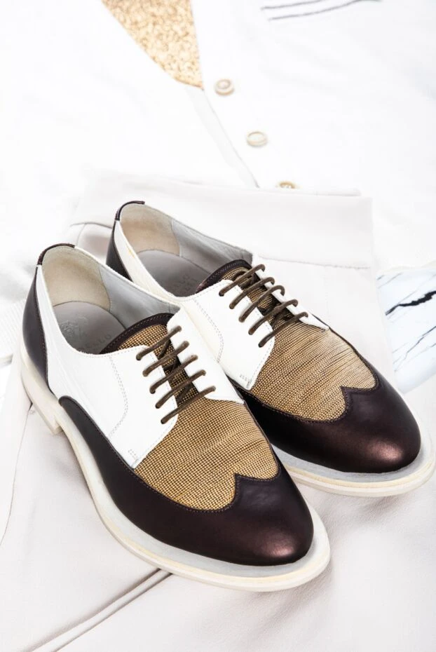 Brunello Cucinelli women's brown leather oxford shoes 134251 - photo 2