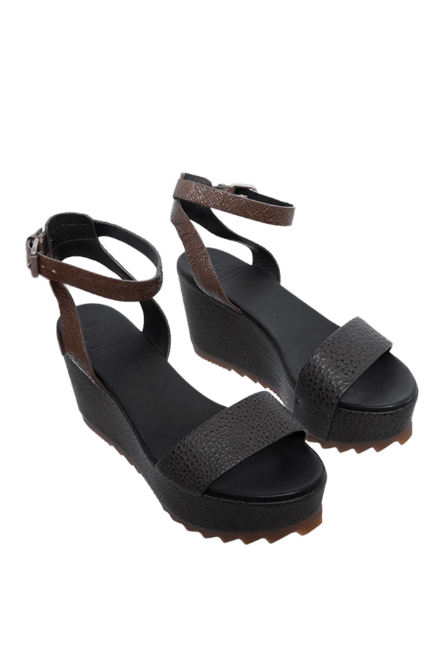 Brunello Cucinelli woman brown leather sandals for women купить с ценами и фото 134257 - photo 2