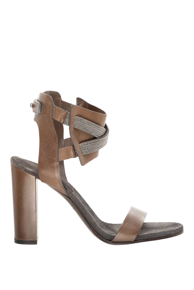 Brunello Cucinelli woman brown leather sandals for women купить с ценами и фото 134268 - photo 1