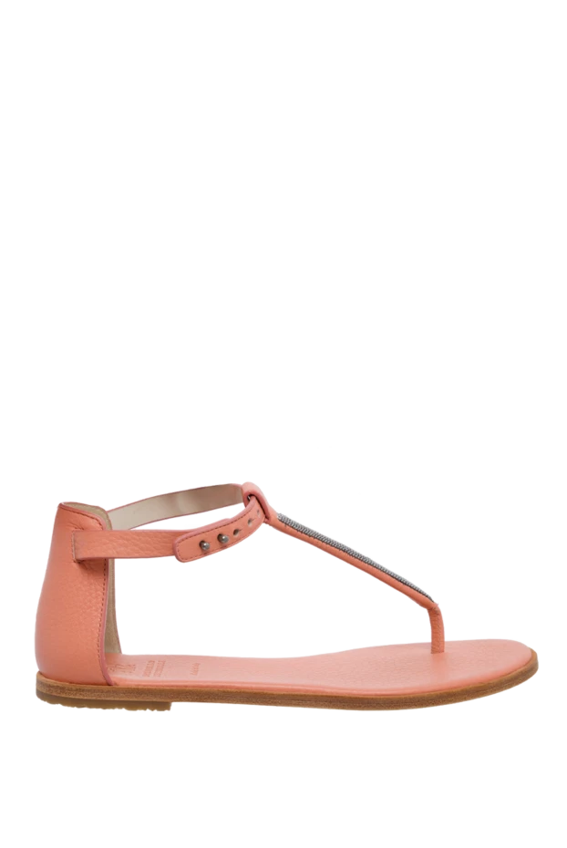 Brunello Cucinelli woman pink leather sandals for women купить с ценами и фото 134283 - photo 1