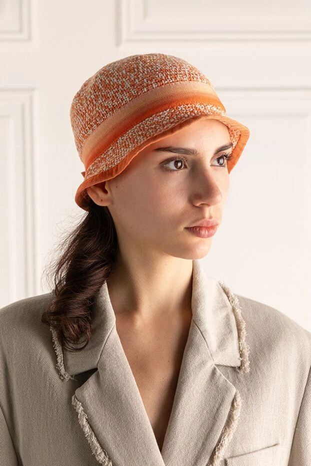 Brunello Cucinelli woman orange cashmere hat for women купить с ценами и фото 134356 - photo 2