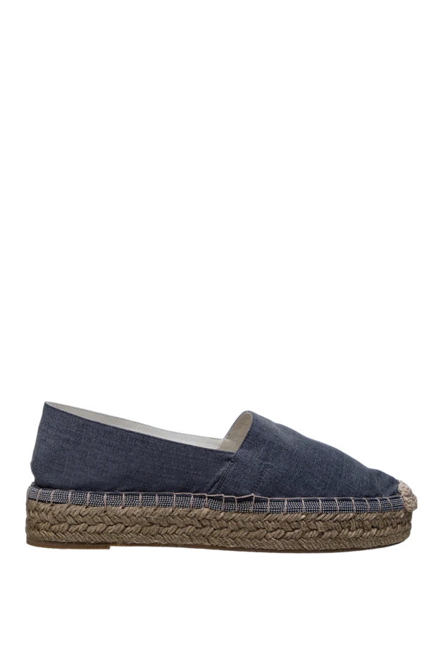 Brunello Cucinelli woman gray leather espadrilles for women купить с ценами и фото 134363 - photo 1