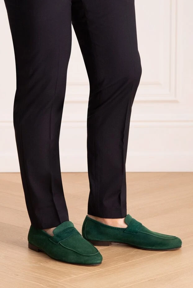 Andrea Ventura man green suede loafers for men купить с ценами и фото 134790 - photo 2