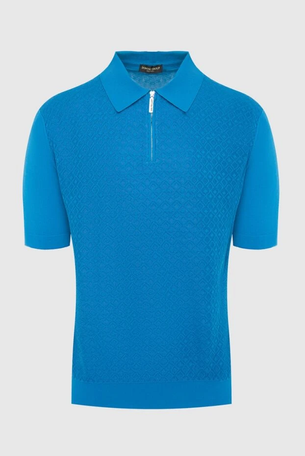 Cesare di Napoli man cotton and silk polo blue for men купить с ценами и фото 134817 - photo 1