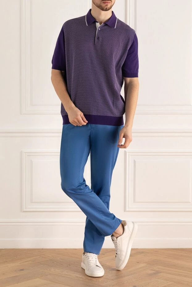 Cesare di Napoli man cotton polo purple for men купить с ценами и фото 134840 - photo 2