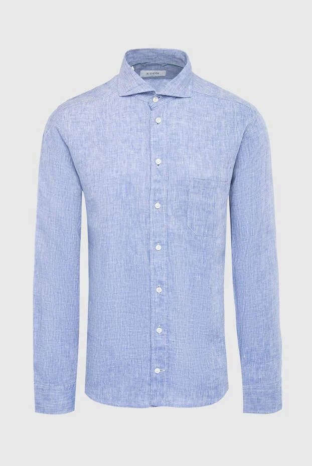 Eton man men's blue linen shirt купить с ценами и фото 134869 - photo 1