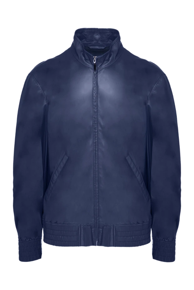 Schiatti man blue leather jacket for men купить с ценами и фото 134939 - photo 1