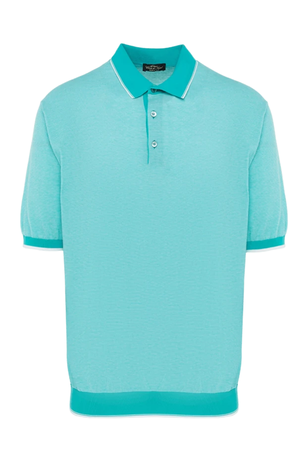 Cesare di Napoli man green cotton polo shirt for men купить с ценами и фото 134973 - photo 1