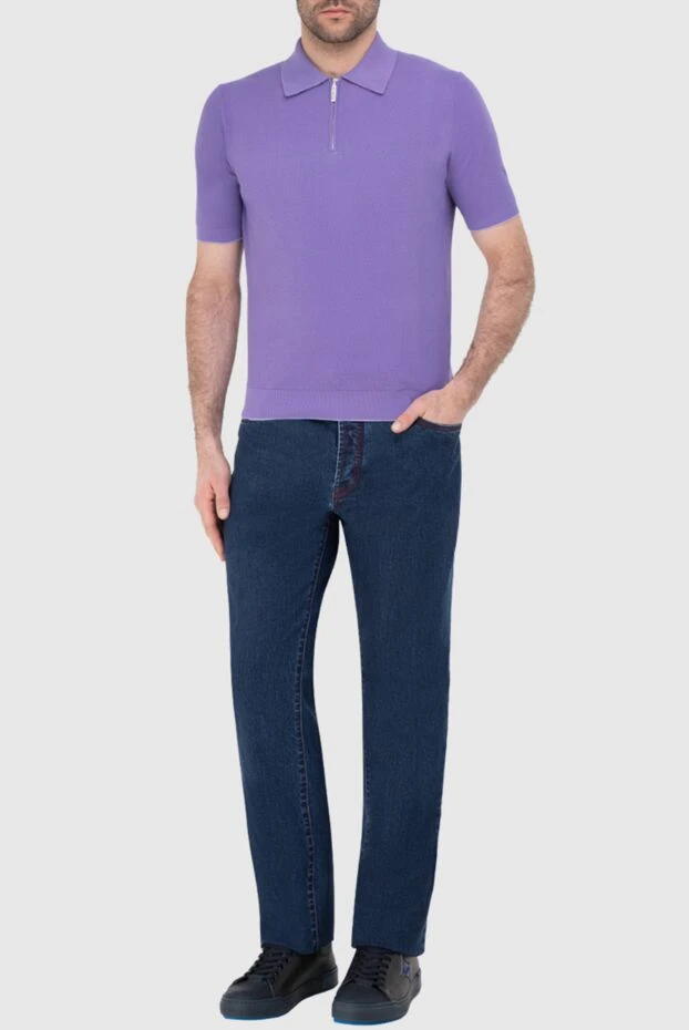 Cesare di Napoli man cotton polo purple for men купить с ценами и фото 134981 - photo 2