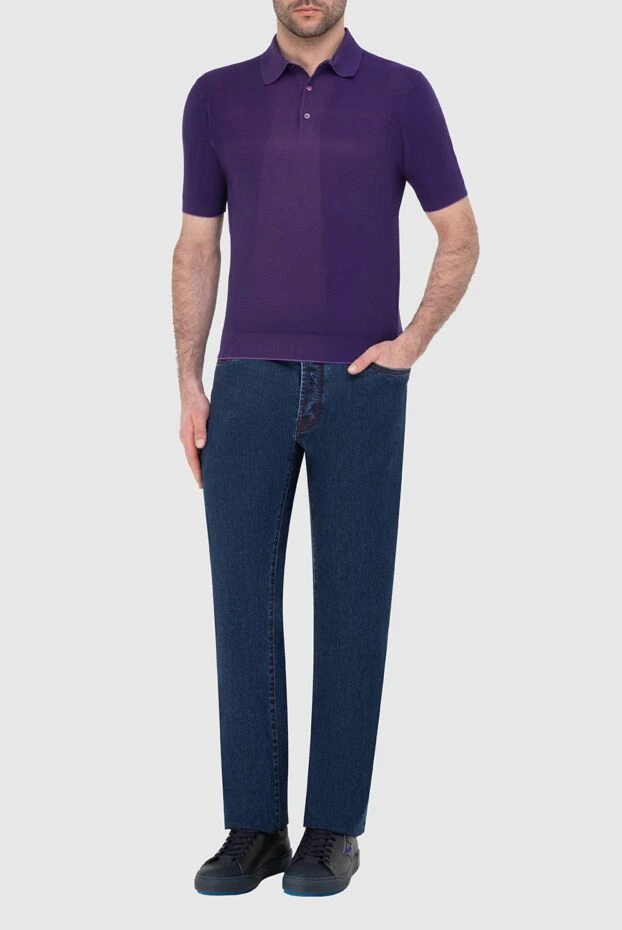 Cesare di Napoli man cotton polo purple for men купить с ценами и фото 134993 - photo 2