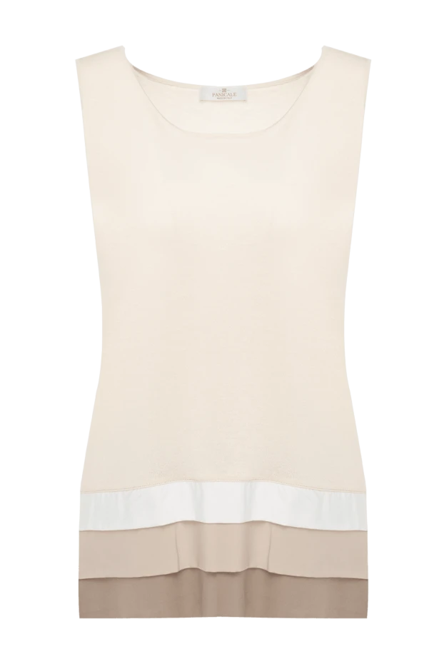 Panicale woman women's beige cotton top купить с ценами и фото 134995 - photo 1