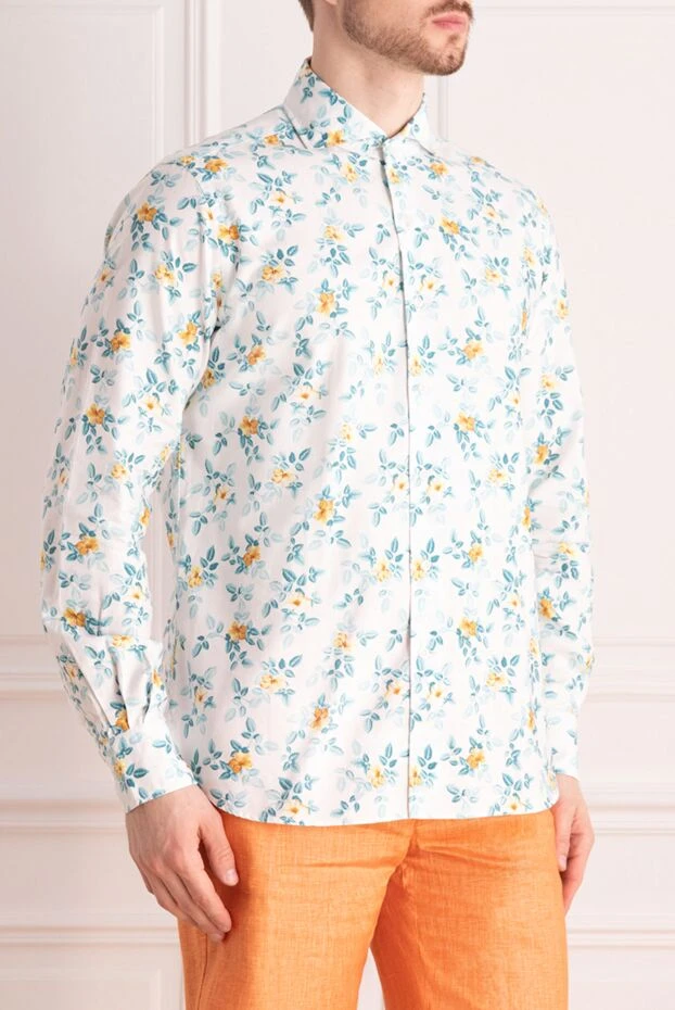 Orian men's cotton shirt with floral pattern on white background
 135066 - photo 3