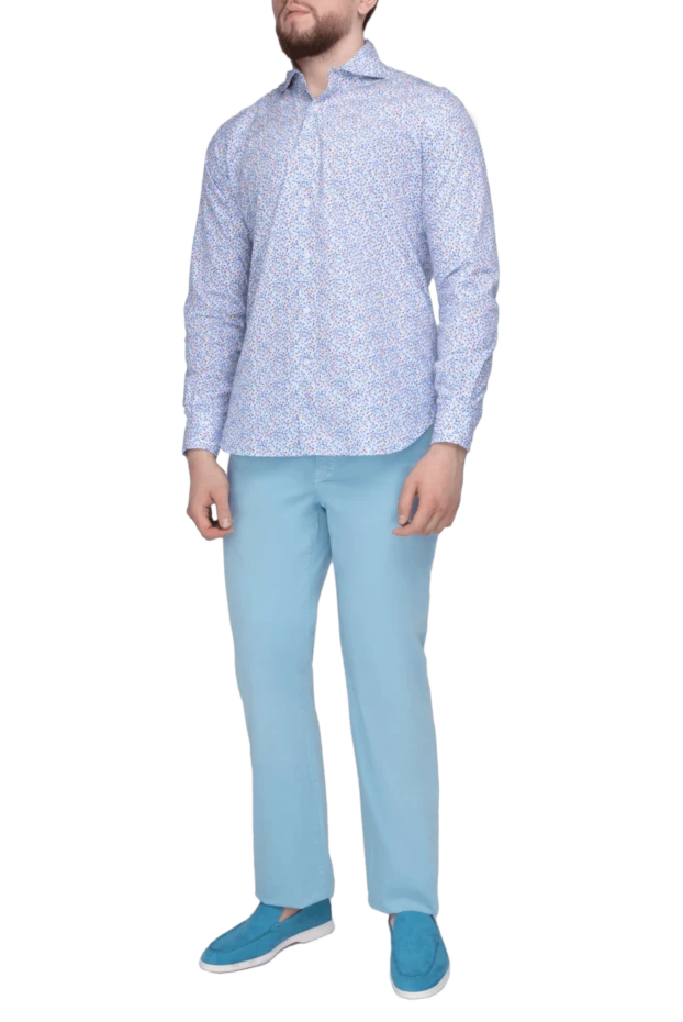 Orian man blue cotton shirt for men купить с ценами и фото 135067 - photo 2