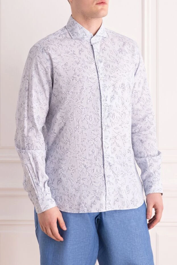 Orian cotton shirt with a discreet pattern of leaves and buds
 135070 - photo 3