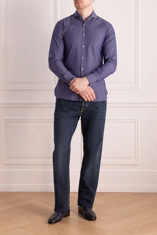 Orian man violet cotton shirt for men купить с ценами и фото 135075 - photo 2