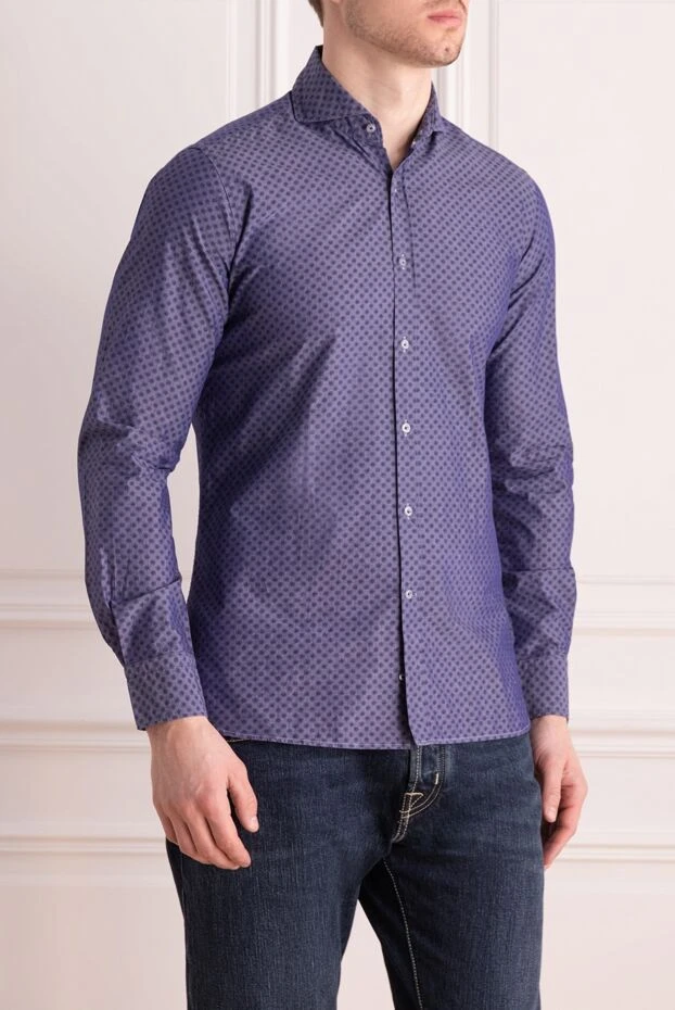Orian men's shirt in rich purple-blue with a medallion pattern
 135075 - photo 3