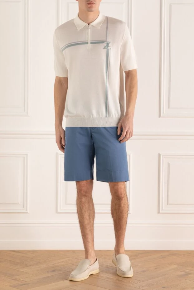 Cortigiani man blue cotton and elastane shorts for men купить с ценами и фото 135114 - photo 2