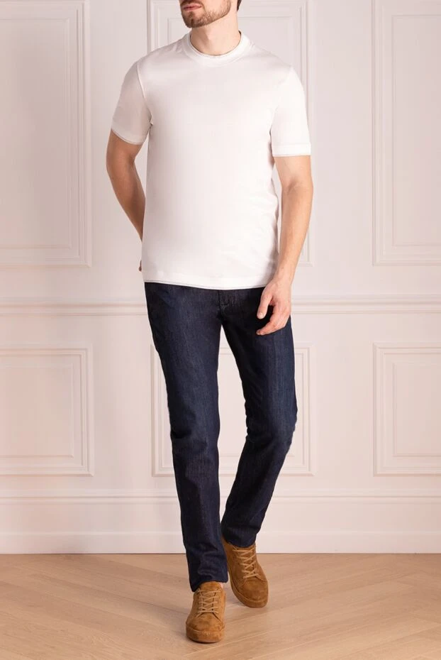 Cortigiani man blue cotton jeans for men купить с ценами и фото 135127 - photo 2