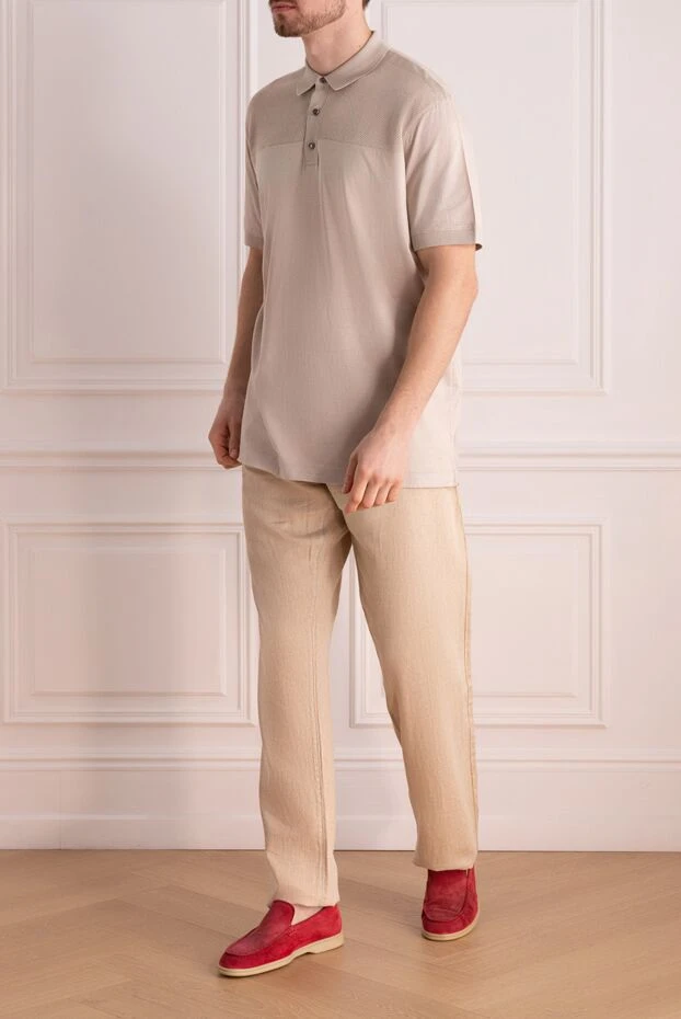 Cortigiani man cotton polo beige for men купить с ценами и фото 135145 - photo 2