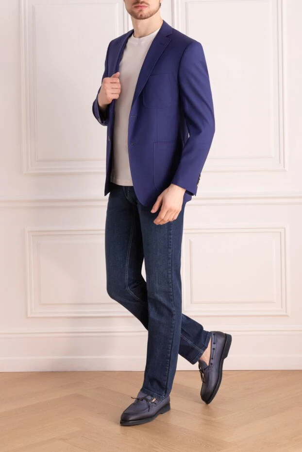 Ravazzolo man blue wool jacket for men купить с ценами и фото 135234 - photo 2