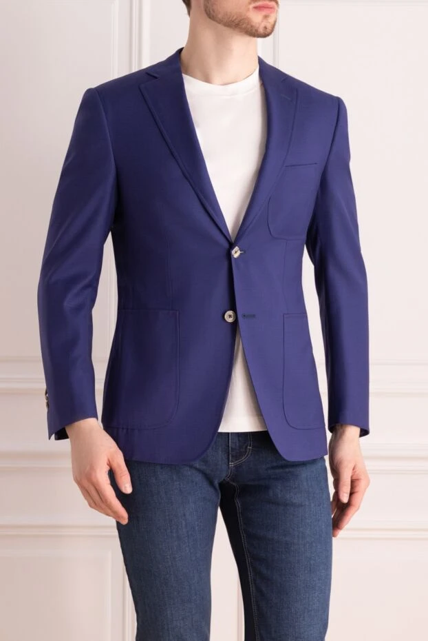 Ravazzolo single-breasted jacket, bright blue wool, with two buttons
 135234 - photo 3