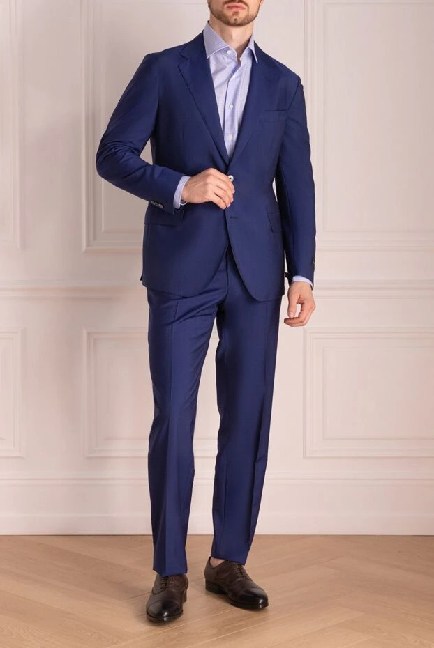 Tombolini man men's suit made of wool and mohair blue купить с ценами и фото 135252 - photo 2