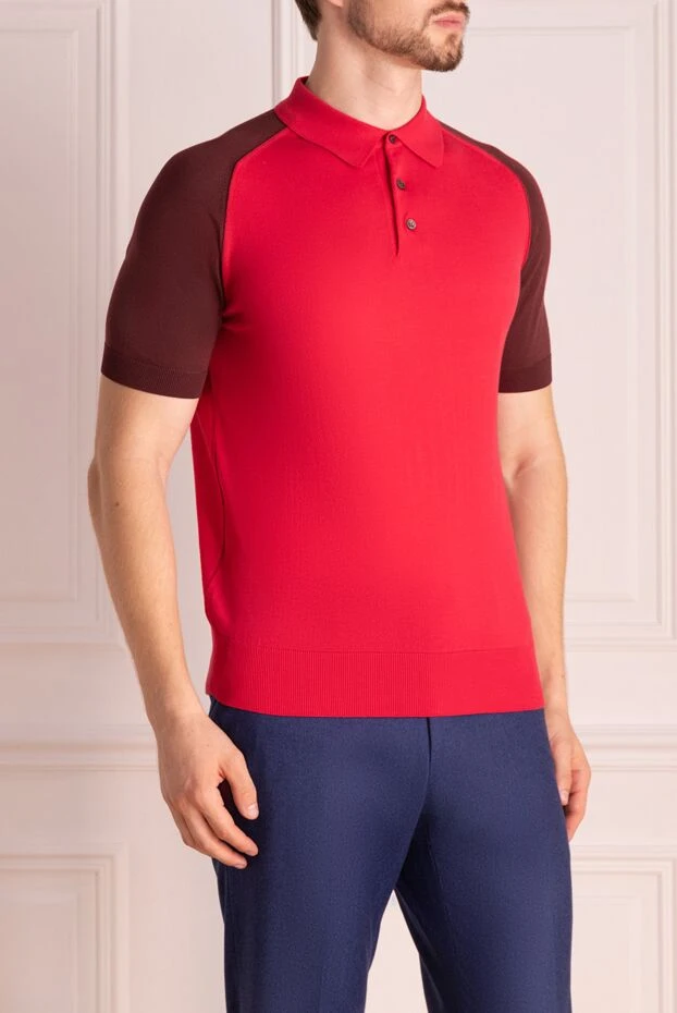 Massimo Sforza man cotton and silk polo red for men купить с ценами и фото 135274 - photo 2