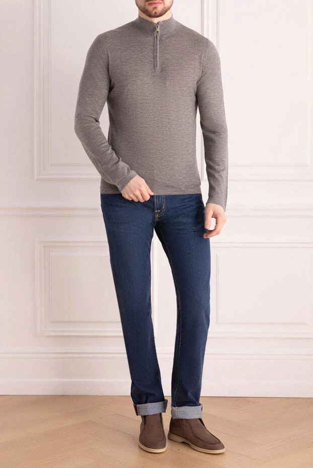 Pashmere man gray cashmere troyer for men купить с ценами и фото 135308 - photo 2