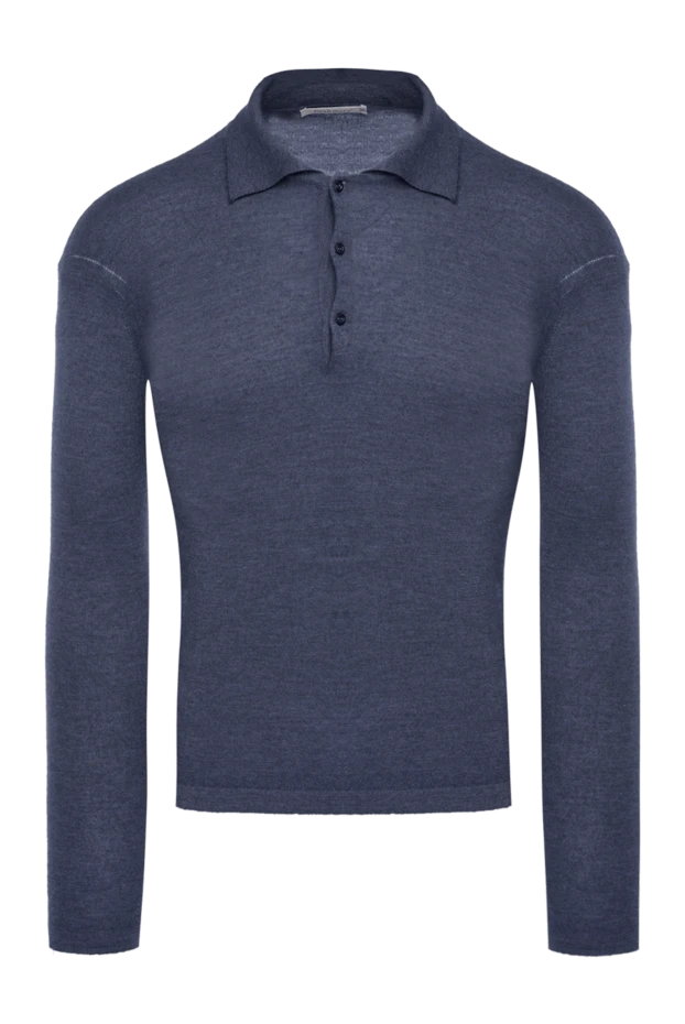 Pashmere man cashmere long sleeve polo blue for men купить с ценами и фото 135309 - photo 1