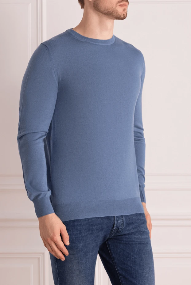 Casheart man cashmere and silk jumper blue for men 136840 - photo 3