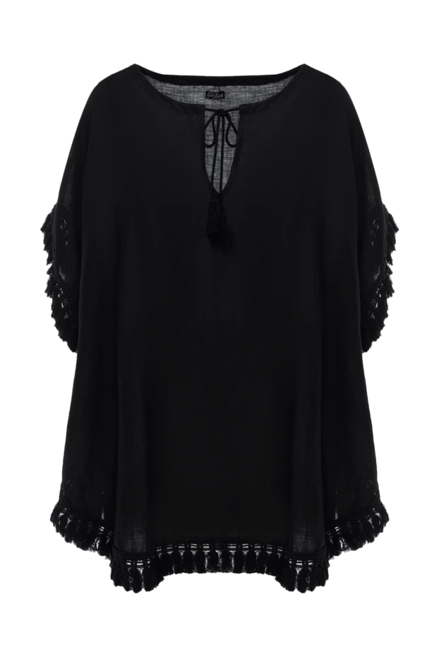 MC2 Saint Barth woman black linen blouse for women купить с ценами и фото 135430 - photo 1