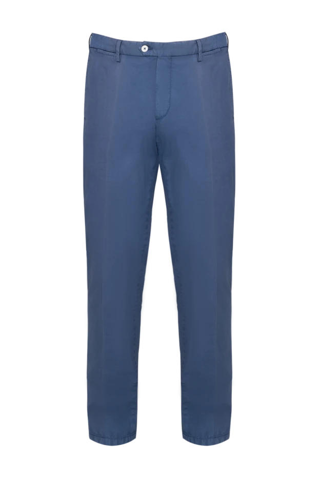 Cesare di Napoli man blue cotton trousers for men купить с ценами и фото 135453 - photo 1