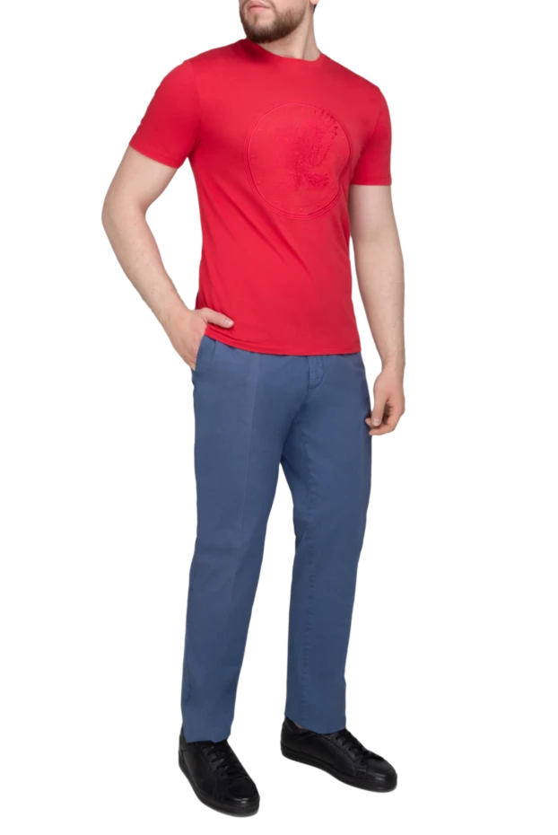 Cesare di Napoli man blue cotton trousers for men купить с ценами и фото 135453 - photo 2