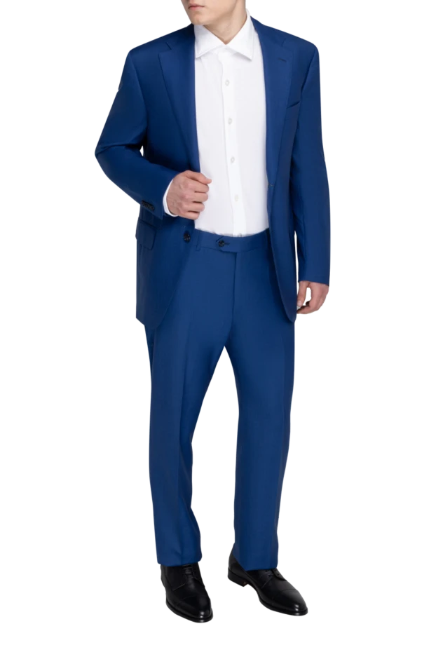 Corneliani man men's suit made of wool, blue купить с ценами и фото 135456 - photo 2