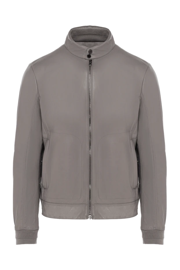 Gallotti man gray leather jacket for men купить с ценами и фото 135520 - photo 1