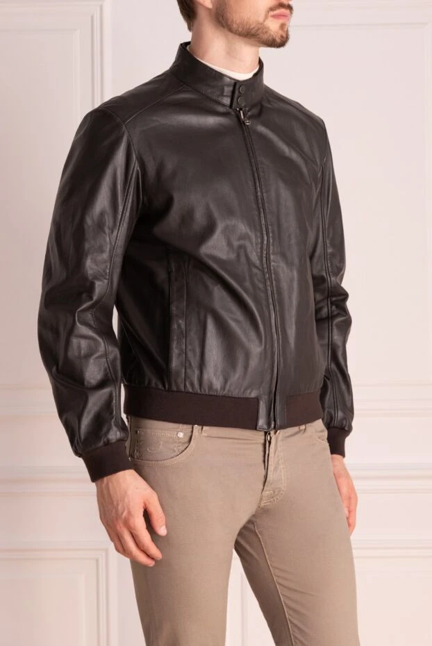 Gallotti man brown leather jacket for men купить с ценами и фото 135528 - photo 2